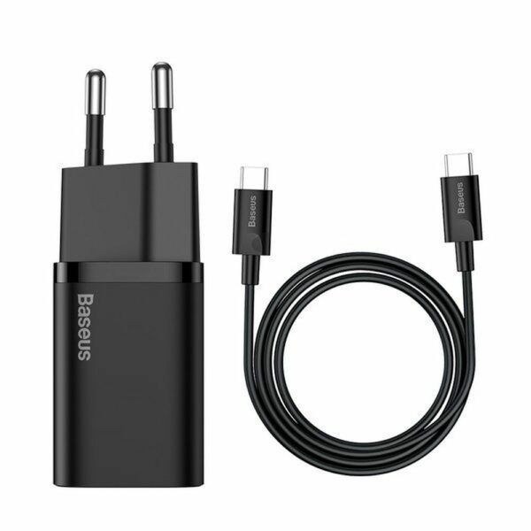 BASEUS charger Type C + cable Type C to Type C PD QC3.0 3A 25W TZCCSUP-L01 black