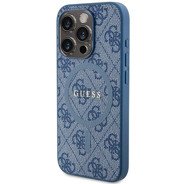 GUESS case for IPHONE 14 Pro Max compatible with MagSafe GUHMP14XG4GFRB (4G Ring classic logo) blue