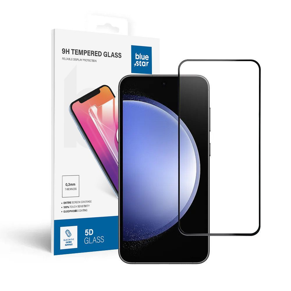Tempered Glass Blue Star - SAMSUNG Galaxy S23 FE Full Face (full glue/case friendly) - black Tempered Glass Blue Star