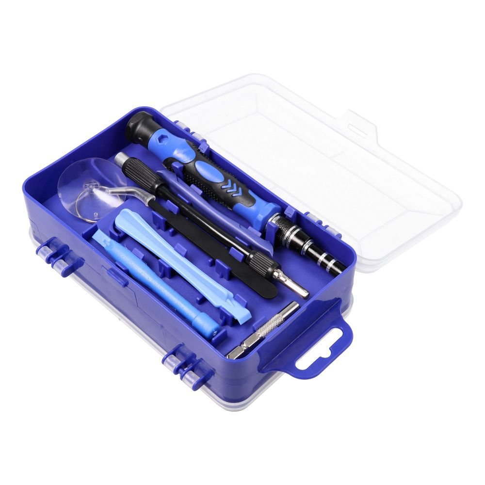 Set of service screwdrivers, bits 115-in-1 metal blue