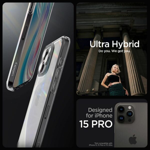 SPIGEN case ULTRA HYBRID for IPHONE 15 Pro space crystal