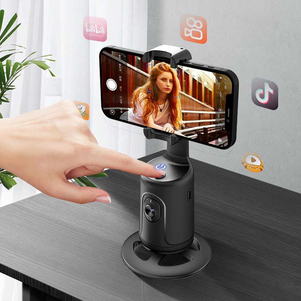 Inteligent selfie with face recognition tracking and gesture recognition P1 black