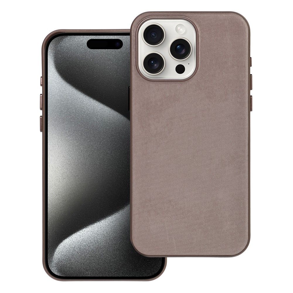 WOVEN MAG COVER case compatible with MagSafe for IPHONE 15 Pro Max light brown