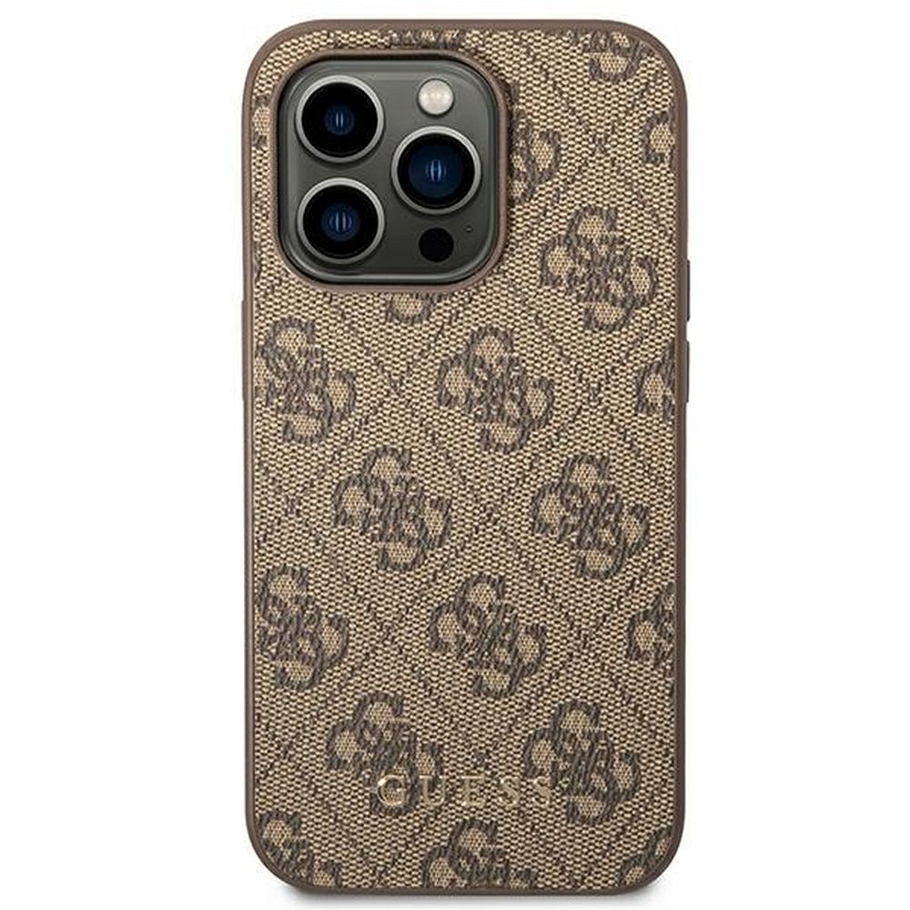 GUESS case for IPHONE 14 Pro Max GUHCP14XG4GFBR (4G Gold Logo) brown