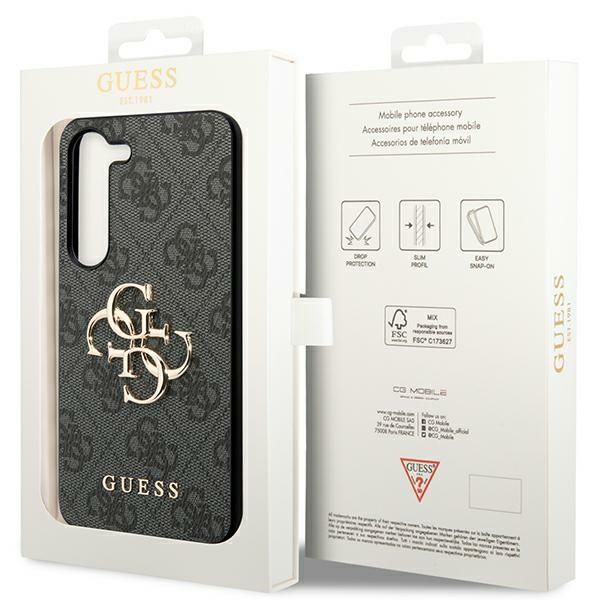 GUESS case for SAMSUNG S24 Plus GUHCS24M4GMGGR (Leather 4G Metal Logo) black