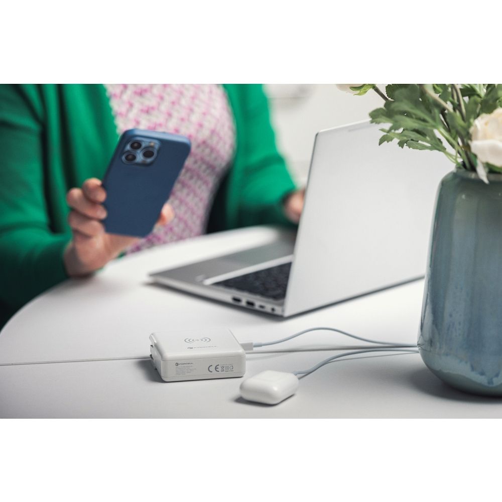 FORCELL F-ENERGY multifunctional charger 15W 4in1 with USB/USB-C socket, power bank 8000mAh and wireless charging
