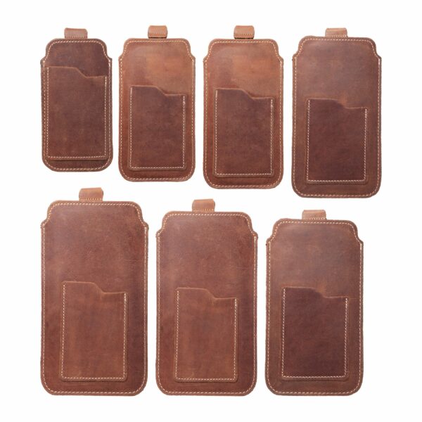 ROYAL Crazy Horse - Leather universal pull-up pocket / brown - Size 2XL+tall - SAMSUNG S21 ULTRA / HUAWEI P Smart 2021 / XIAOMI Redmi 12 / OPPO A98 5G