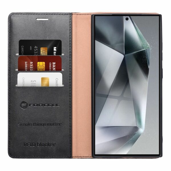 FORCELL F-PROTECT RFID Blocker book case for XIAOMI Redmi Note 14 Pro black