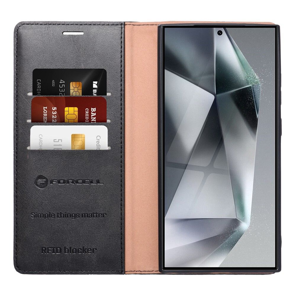 FORCELL F-PROTECT RFID Blocker book case for XIAOMI Redmi Note 14 Pro black