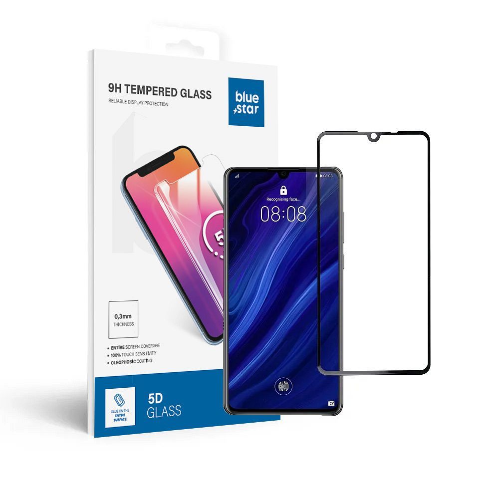 afe370aceb2cdc0fc96edd7d5ea52f37 Tempered Glass Blue Star - HUA P30 (full glue/small size) - black Tempered Glass Blue Star