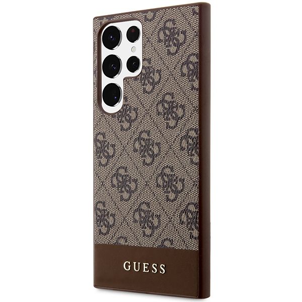 GUESS case for SAMSUNG S24 Ultra GUHCS24LG4GLBR (4G Bottom Stripe) brown