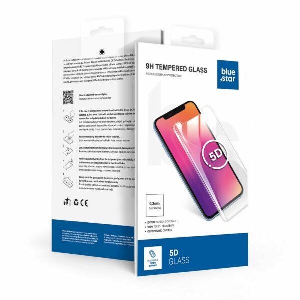 Tempered Glass Blue Star - HUA P30 (full glue/small size) - black Tempered Glass Blue Star