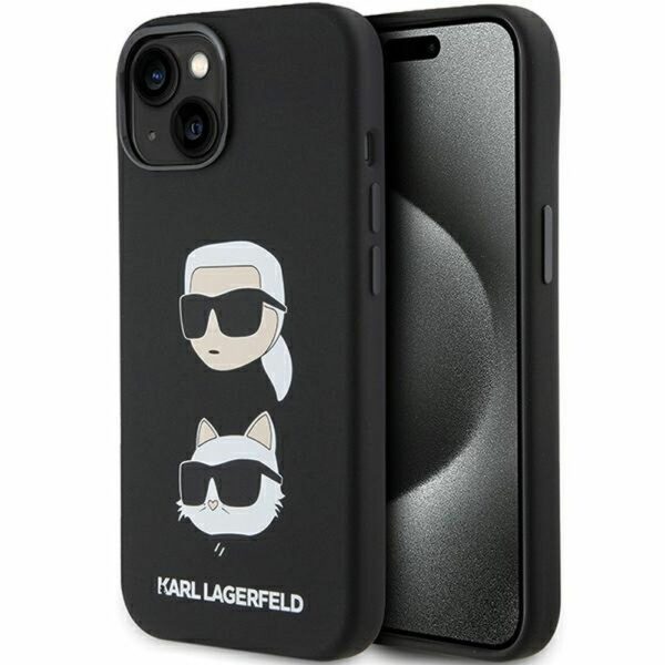 KARL LAGERFELD case for IPHONE 15 KLHCP15SSDHKCNK (Silicone KC) black