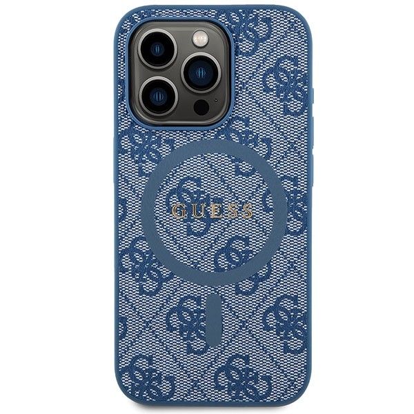 GUESS case for IPHONE 14 Pro Max compatible with MagSafe GUHMP14XG4GFRB (4G Ring classic logo) blue