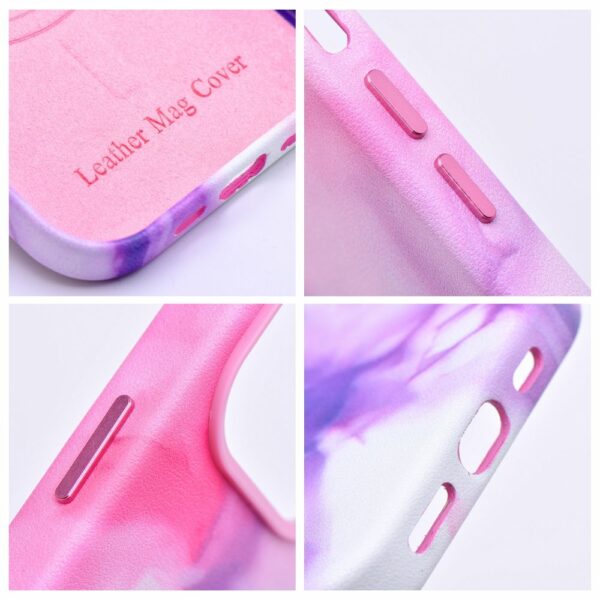 LEATHER MAG COVER case for IPHONE 12 Pro purple splash