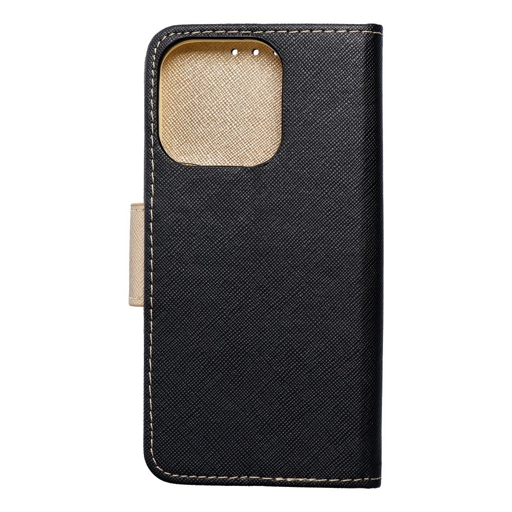 FANCY Book case for IPHONE 15 Pro black / gold