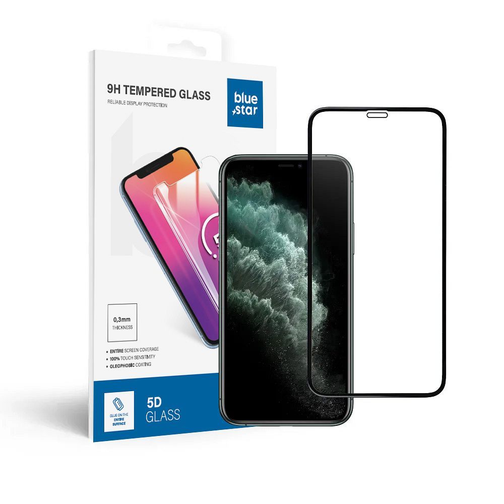 b33495c597e272f8560976c10d67a642 Tempered Glass Blue Star - APP IPHONE Xs/11 Pro 5D Full Cover black