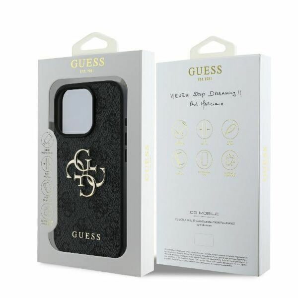GUESS case for IPHONE 16 Pro Max GUHCP16X4GMGGR (4G PU Big Logo) black