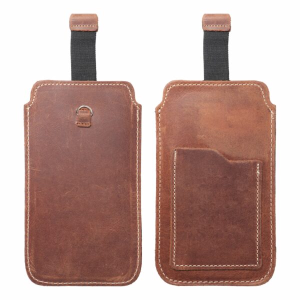 ROYAL Crazy Horse - Leather universal pull-up pocket / brown - Size 2XL+tall - SAMSUNG S21 ULTRA / HUAWEI P Smart 2021 / XIAOMI Redmi 12 / OPPO A98 5G