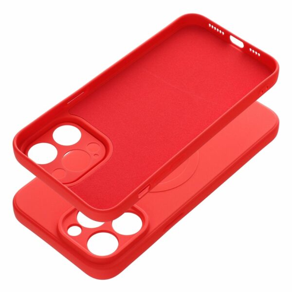 SILICONE MAG COVER case compatible with MagSafe for IPHONE 14 Pro Max red