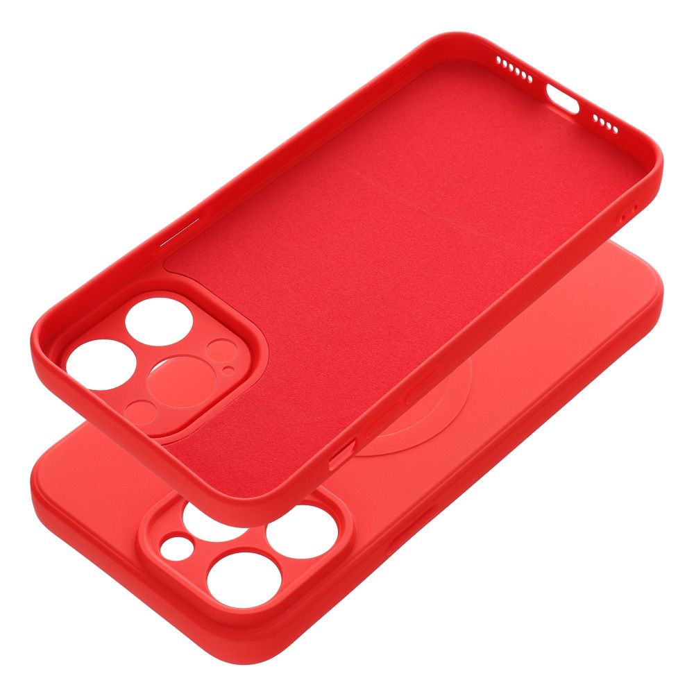 SILICONE MAG COVER case compatible with MagSafe for IPHONE 14 Pro Max red