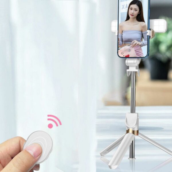 Selfie stick with wireless remote control tripod with LED SSTR-20 white