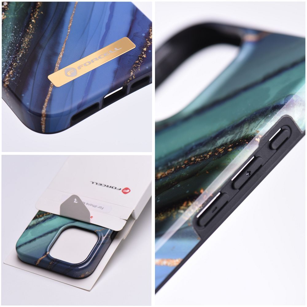 FORCELL F-PROTECT Mirage case compatible with MagSafe for IPHONE 15 Pro Max jade marble