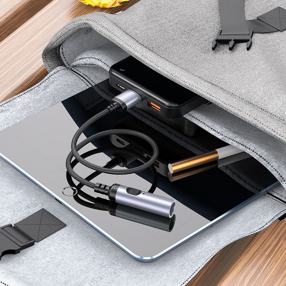 HOCO cigarette lighter for USB A UA30 0,3 m black