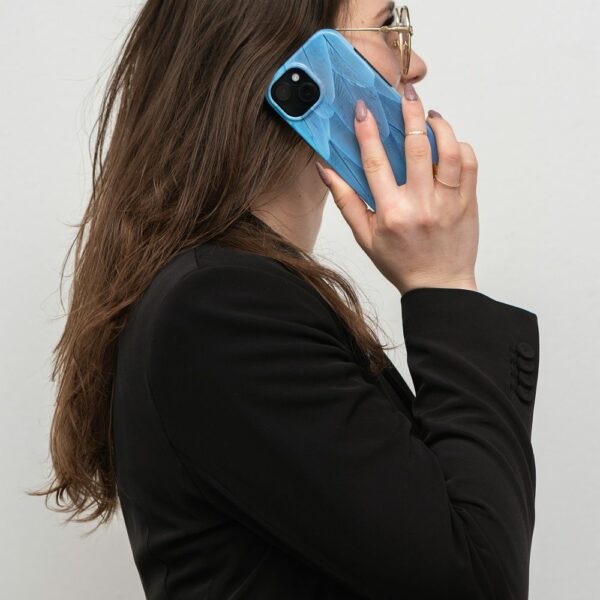 FORCELL F-PROTECT Mirage case compatible with MagSafe for IPHONE 15 PRO blue bird