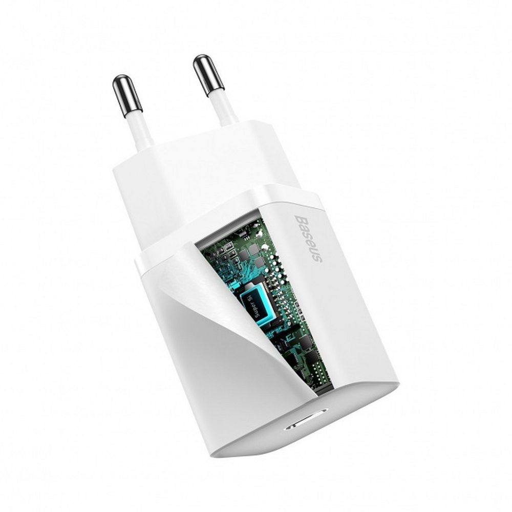 BASEUS charger Type C + cable Type C to Lightning PD QC3.0 3A 20W TZCCSUP-B02/CCCJGCE-D white