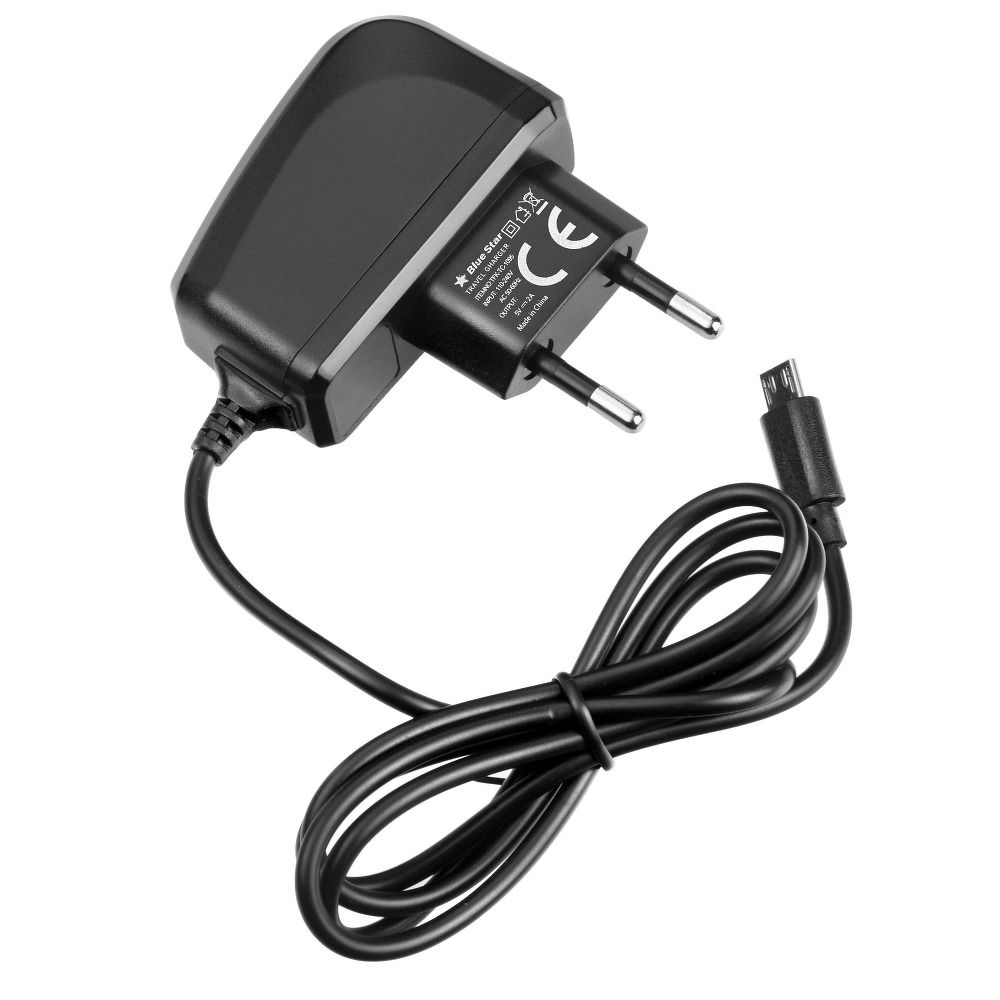 b841da2523799f9ec66f4fd741862818 BLUE STAR LITE travel charger 2A 10W with cable Micro USB TFK-TC-1095B black