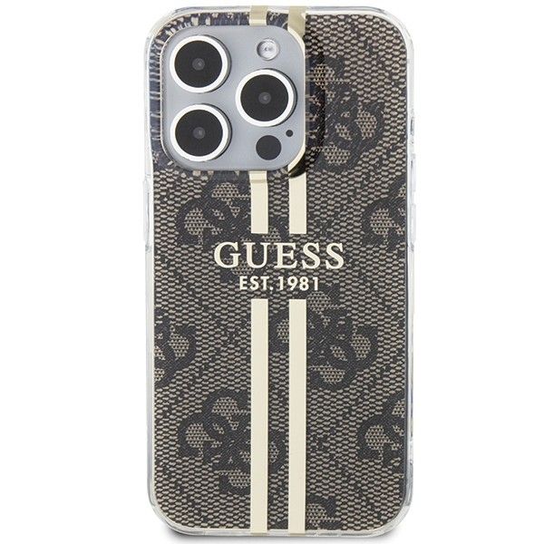 GUESS case for IPHONE 15 Pro Max GUHCP15XH4PSEGW (4G Gold Stripe) brown