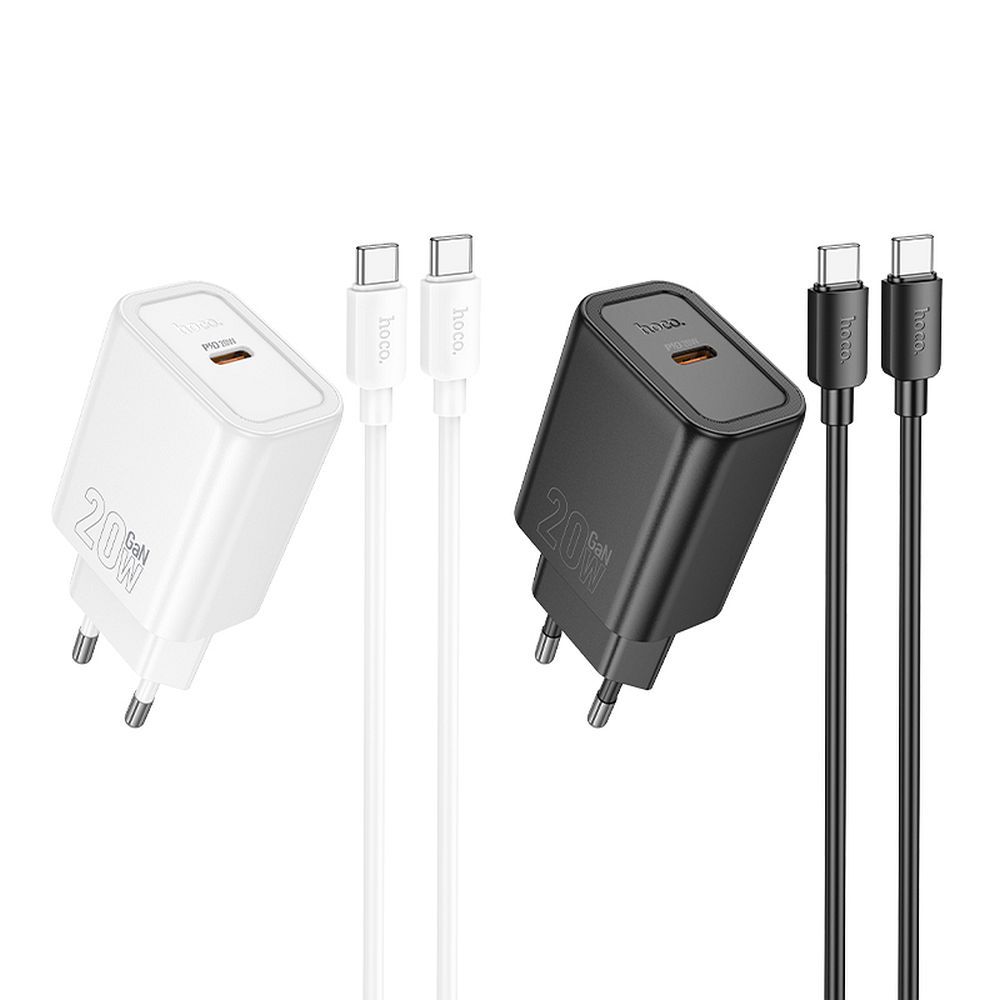 HOCO wall charger Type C + cable Type C to Type C PD QC 20W N60 black
