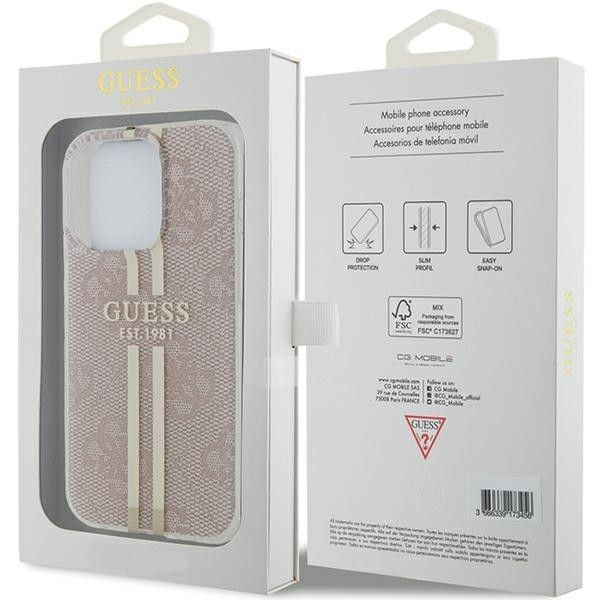 GUESS case for IPHONE 14 Pro Max GUHCP14XH4PSEGP (4G Gold Stripe) pink