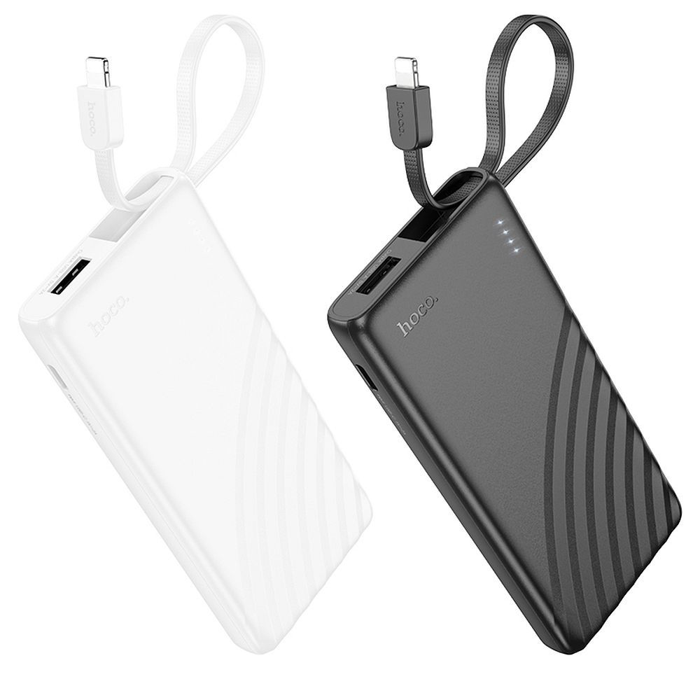 HOCO powerbank 5000 mAh with built-in cable Lightning 2A J129 white
