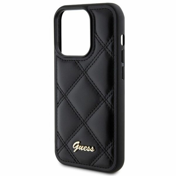 GUESS case for IPHONE 15 Pro GUHCP15LPSQSQSK (Quilted Metal Logo) black