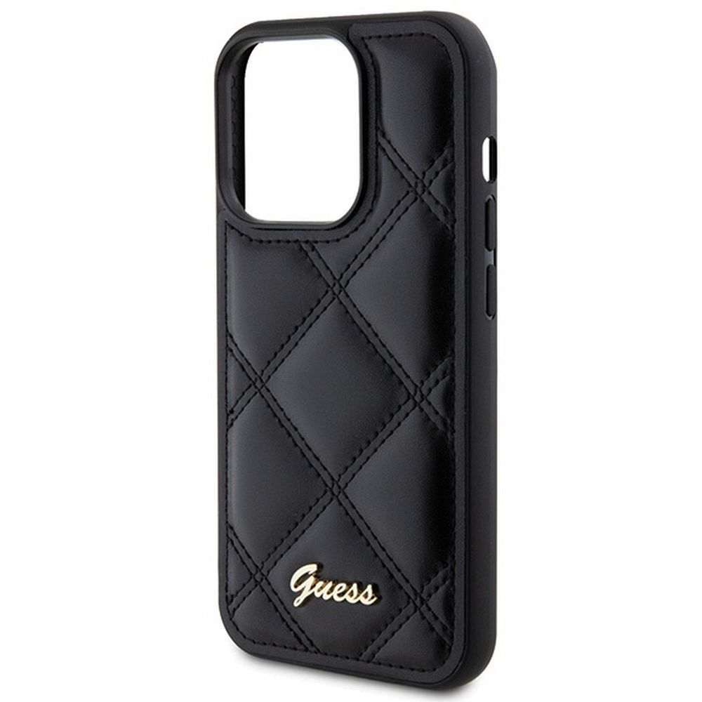GUESS case for IPHONE 15 Pro GUHCP15LPSQSQSK (Quilted Metal Logo) black