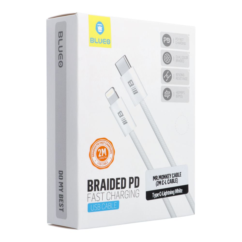 BLUEO cable Type C to Lightning QC4.0 60MB/S PD60W 2 m white