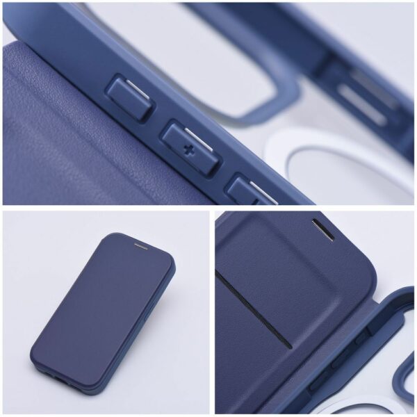 SMART MAG Book case compatible with MagSafe for IPHONE 16 blue