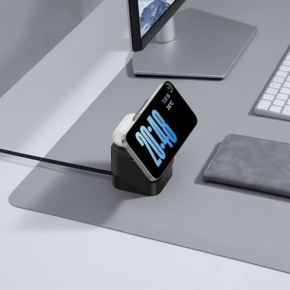 BASEUS wireless charger 2in1 compatible with MagSafe 3A 20W BS-W531 black
