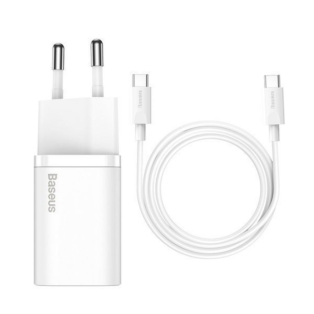 BASEUS charger Type C + cable Type C to Type C PD QC3.0 3A 25W TZCCSUP-L02 white