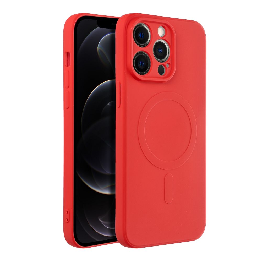 SILICONE MAG COVER case compatible with MagSafe for IPHONE 14 Pro Max red