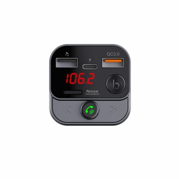 ART transmiter FM bluetooth 5.0 + USB A QC3.0 + Typ C (total 30W) FM-84B black