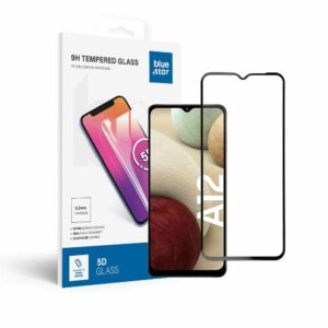 Tempered Glass Blue Star - SAMSUNG A12 Full Face (full glue with frame/small size) - black Tempered Glass Blue Star