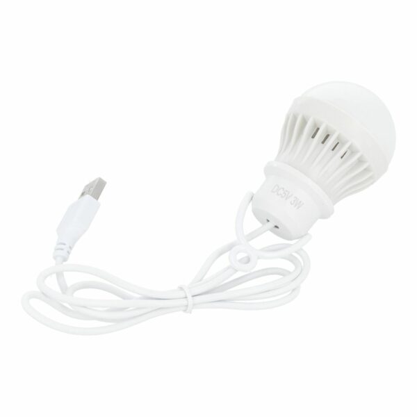 LED bulb to USB A warm white light 200 lm 3W 1 m white