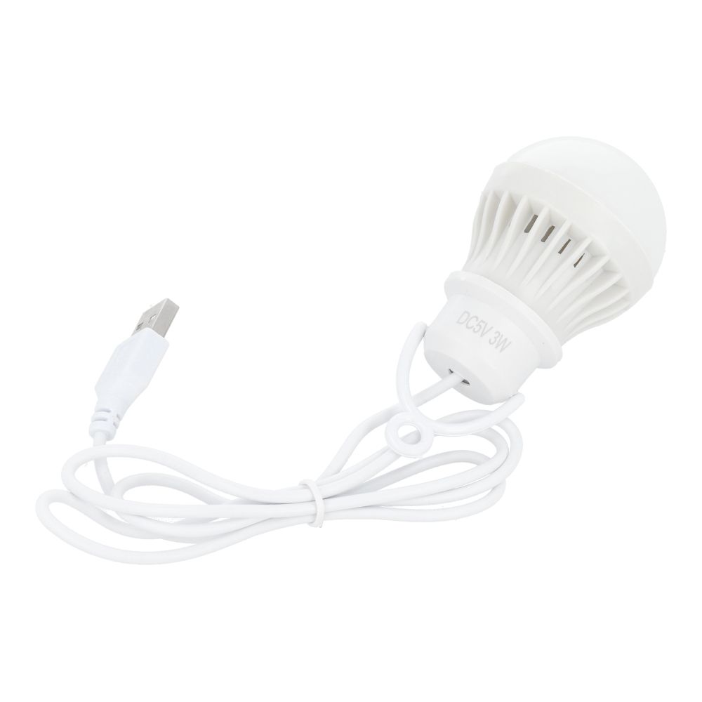 LED bulb to USB A warm white light 200 lm 3W 1 m white