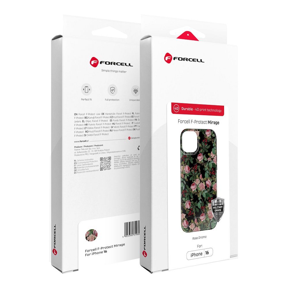 FORCELL F-PROTECT Mirage, Military Drop-Tested case compatible with MagSafe for IPHONE 15 PRO MAX rose drama