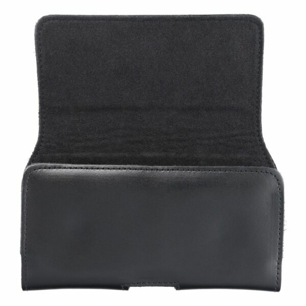 ROYAL universal horizontal leather belt holster size M for IPHONE 12 MINI / 13 MINI / SAMSUNG A40 / S8 / XIAOMI 12 / Redmi 5A black