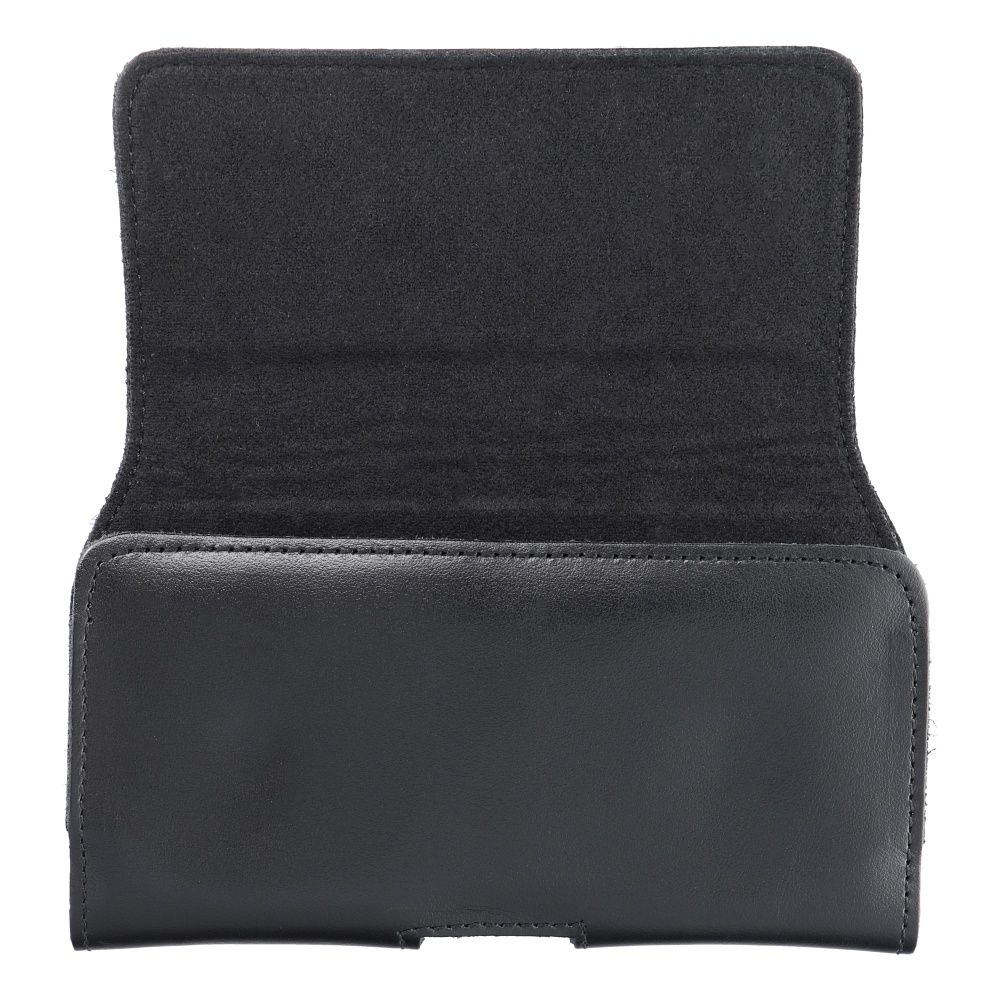 ROYAL universal horizontal leather belt holster size M for IPHONE 12 MINI / 13 MINI / SAMSUNG A40 / S8 / XIAOMI 12 / Redmi 5A black