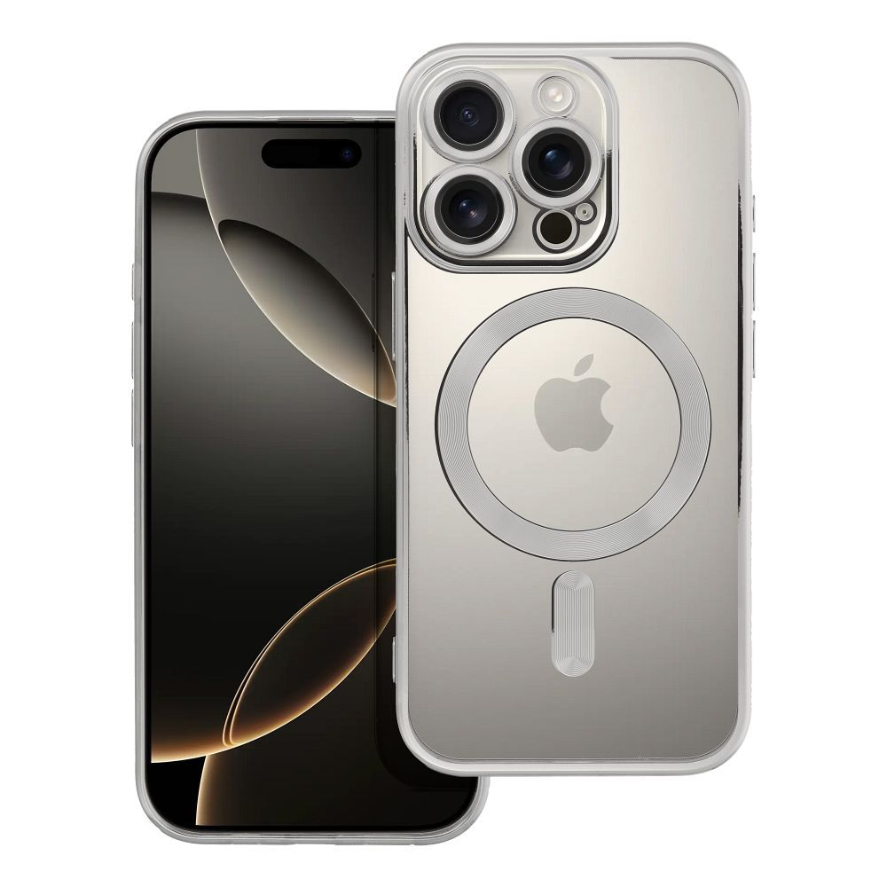 ELECTRO MAG COVER case compatible with MagSafe for IPHONE 16 Pro silver
